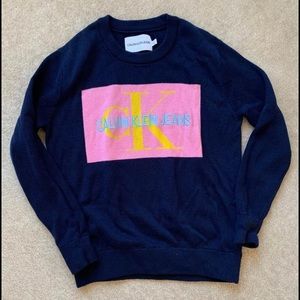 SOLD Blue Calvin Klein Knit Sweater - Medium